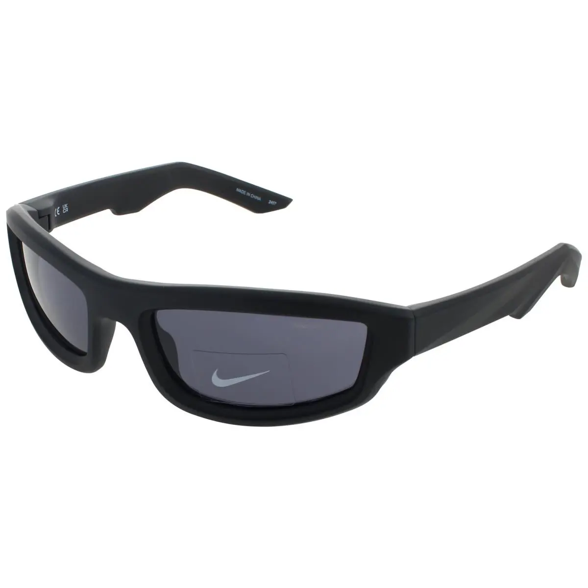 Nike Lucent Flash EV24050 010 Sunglasses Matte Black Frame Grey Lenses 56 mm - Frame: Black, Lens: Gray