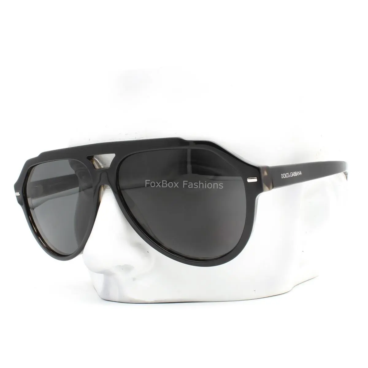 Dolce Gabbana Aviator Sunglasses DG 4452F 3403/87 Black on Gray Havana W/case
