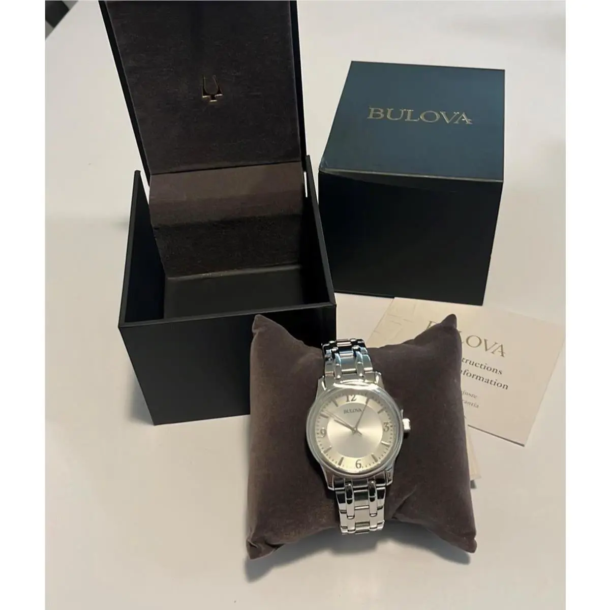 Men`s Bulova Quartz Stainless Steel Watch w Box