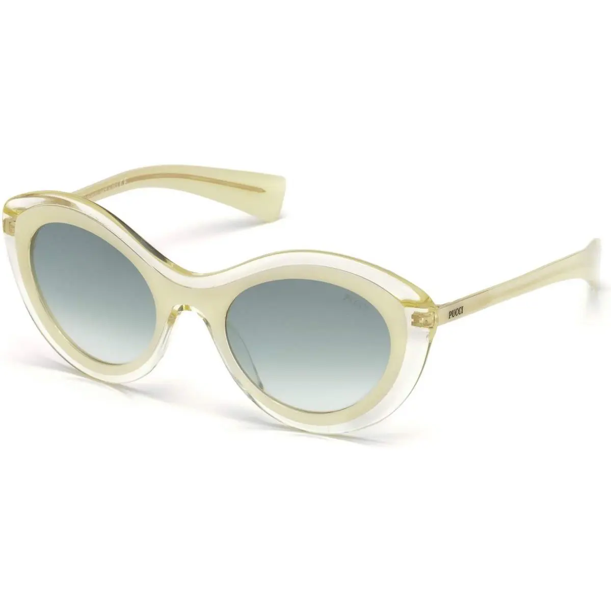 Emilio Pucci EP0080 Sunglasses - Women`s White/other Frame Blu Mirror Lenses