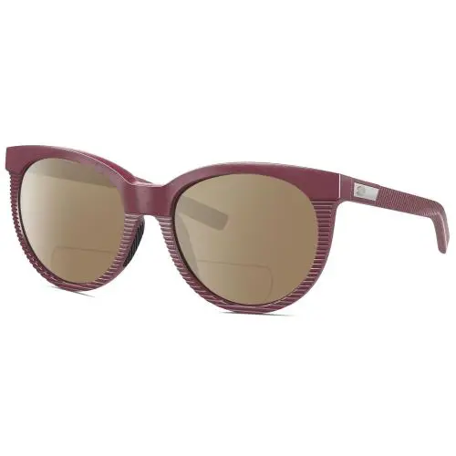 Costa Del Mar Victoria Cat Eye Polarized Bifocal Sunglasses Purple Silver 55mm - Frame: Multicolor, Lens: Brown