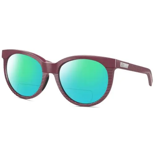 Victoria Cat Eye Polarized Bifocal Sunglasses Purple Silver 55mm Green Mirror by Costa Del Mar