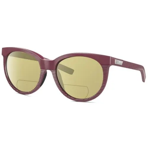 Victoria Cat Eye Polarized Bifocal Sunglasses Purple Silver 55mm Yellow by Costa Del Mar