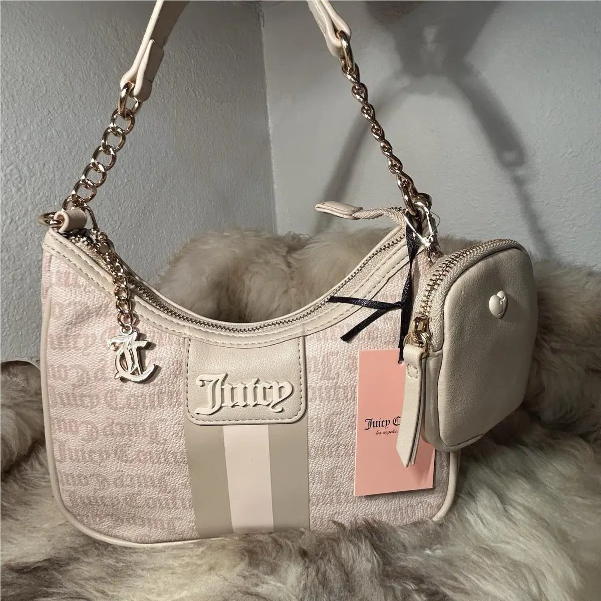 Juicy Couture State Of My Heart Shoulder/crossbody Bag Pouch - Sandstone