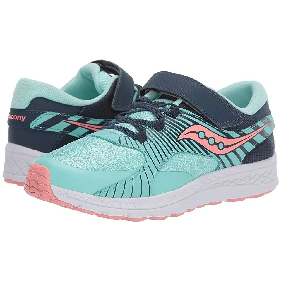 Saucony Velocer A/c Sneakers Girls US 7 Navy Turquoise Athletic Shoes ZOGG1038 - Blue
