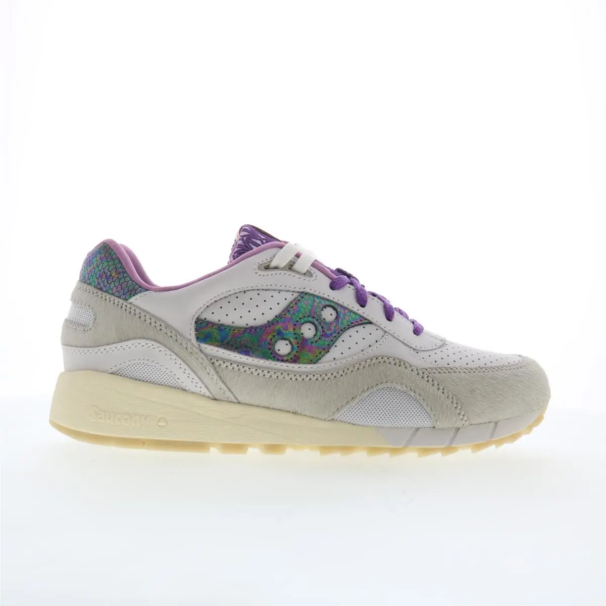 Saucony Shadow 6000 S70808-2 Mens White Suede Lifestyle Sneakers Shoes 12