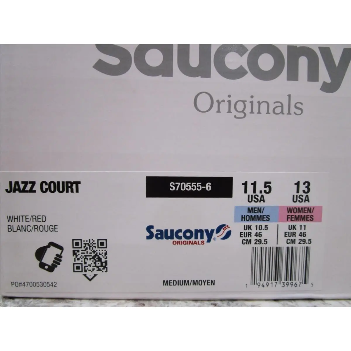 Saucony shoes - Saucony Jazz Court - Jazz Court - S70555-6 - White/Red 4