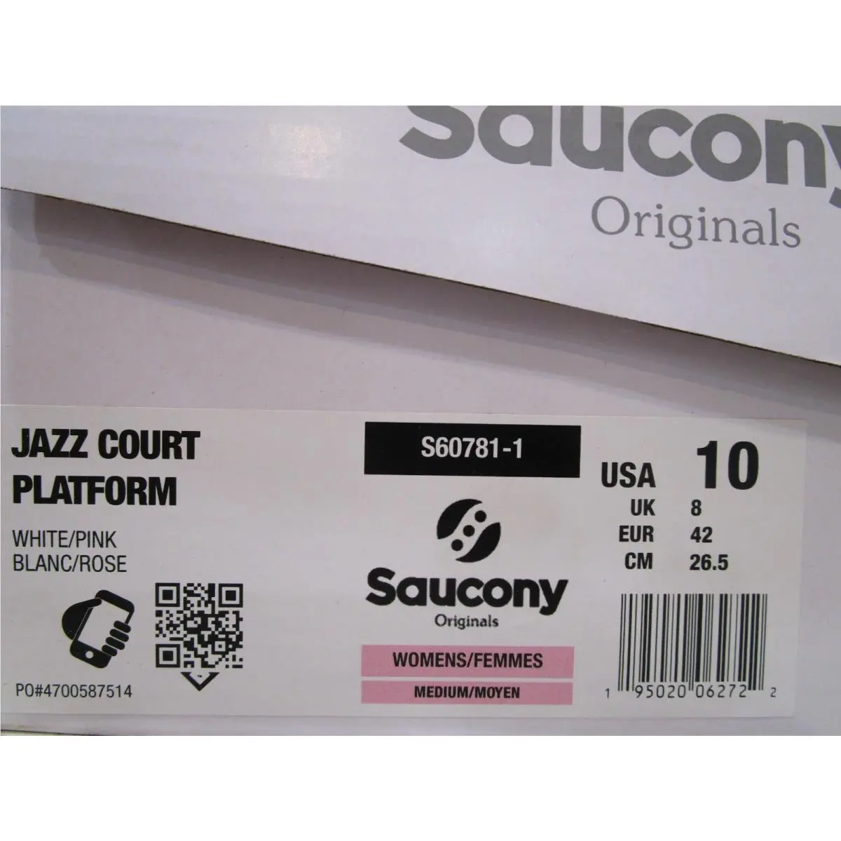 Saucony shoes - Saucony Jazz Court Platform - Jazz Court Platform - S60781-1 - White/Pink 4