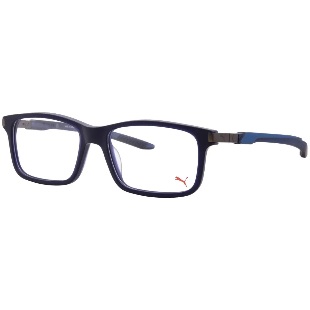 Puma PU0362O 002 Eyeglasses Men`s Blue Full Rim Rectangle Shape 54mm
