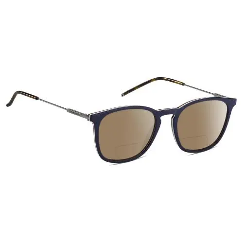 TH1764S Unisex Polarized Bifocal Sunglasses Navy Blue Silver 51mm Brown by Tommy Hilfiger