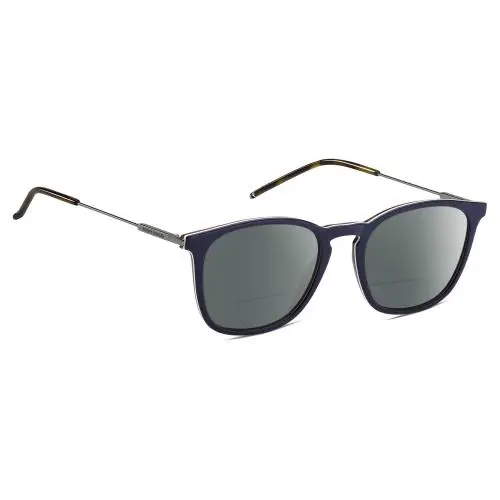 TH1764S Unisex Polarized Bifocal Sunglasses Navy Blue Silver 51mm Grey by Tommy Hilfiger