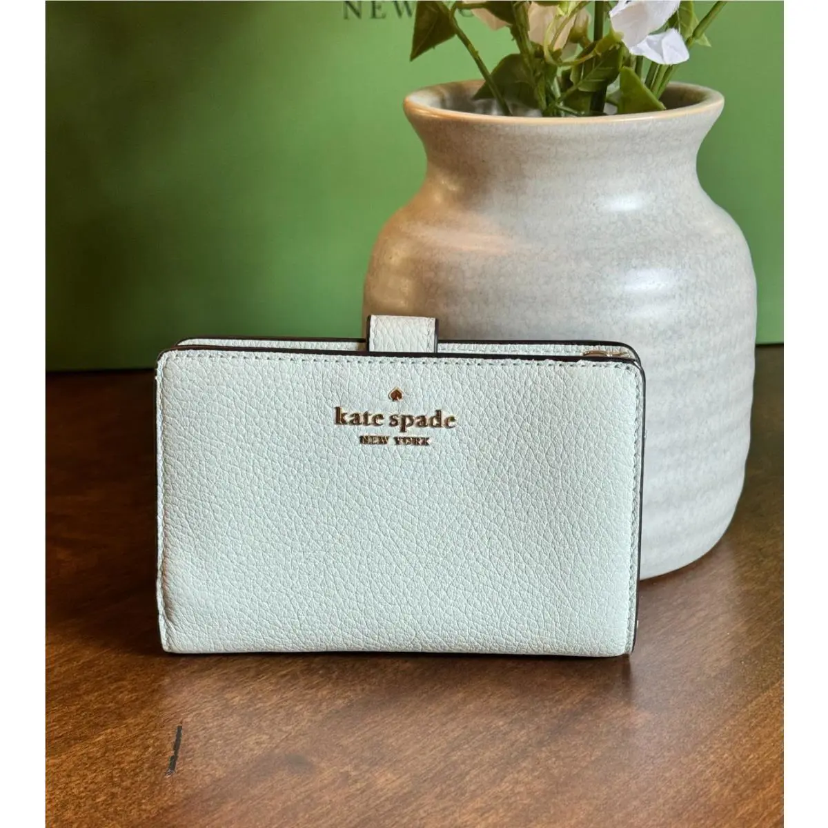 Kate Spade New York Leila Medium Compact Bifold Wallet Leather - Lime Sherbert
