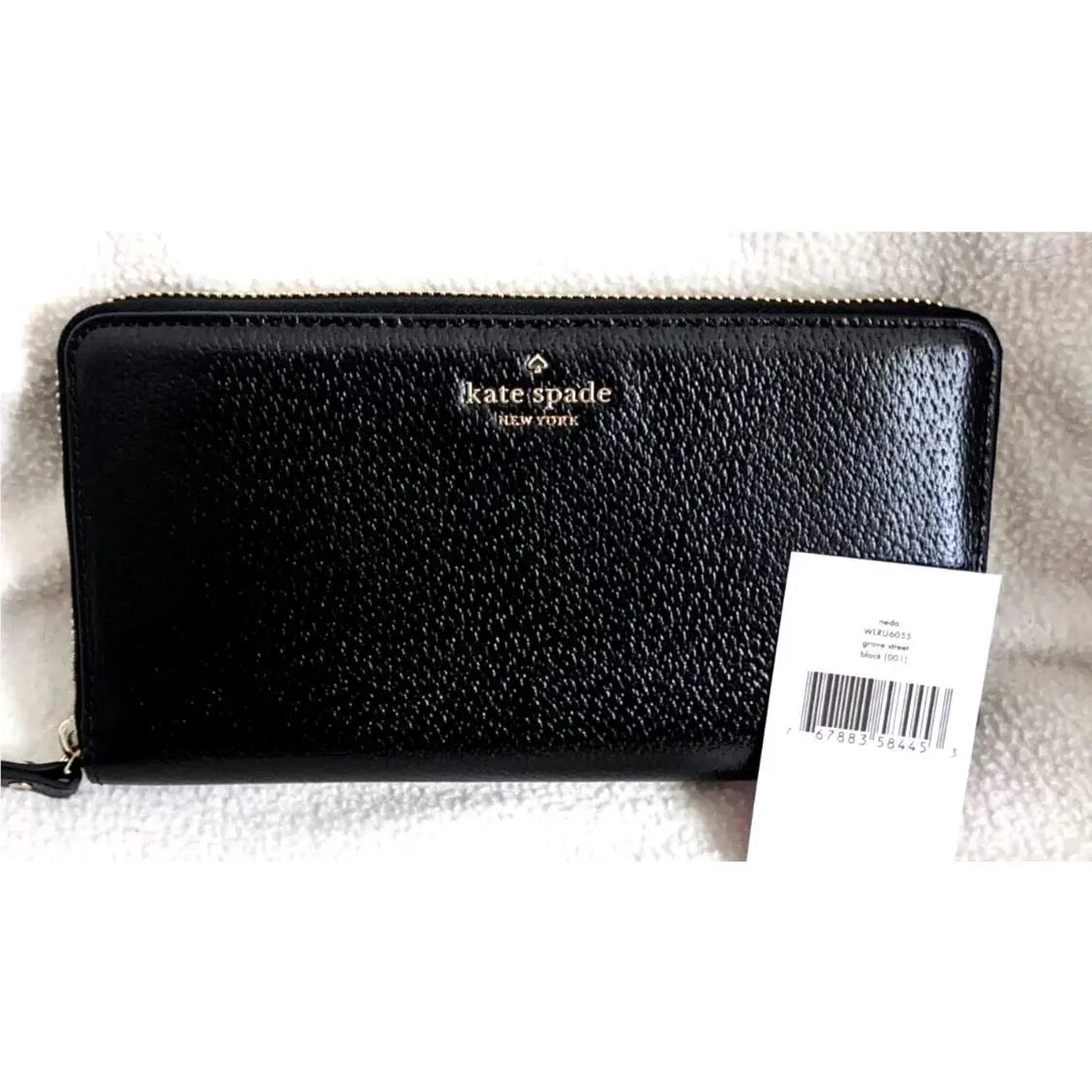 Kate Spade Grove Street Neda Black Leather Zip Around Wallet