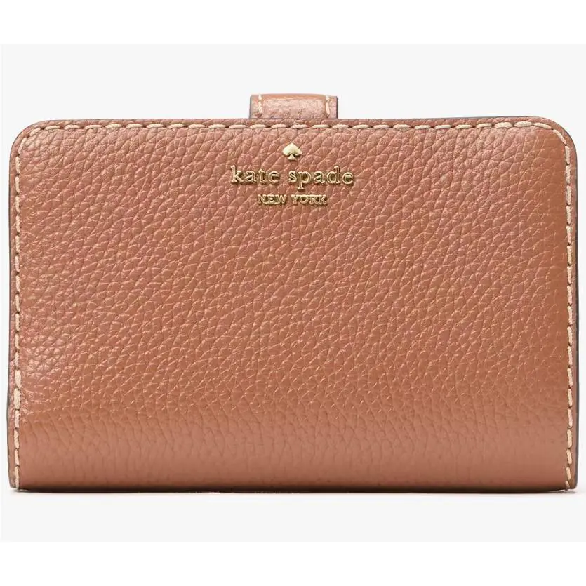 Kate Spade Lena Medium Bifold Wallet Brown Pebbled Leather KL848 Retail