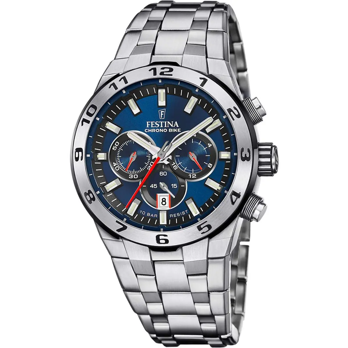Chrono Bike Blue / Stainless Steel Blue Dial Wristwatch F20670-1 by Festina