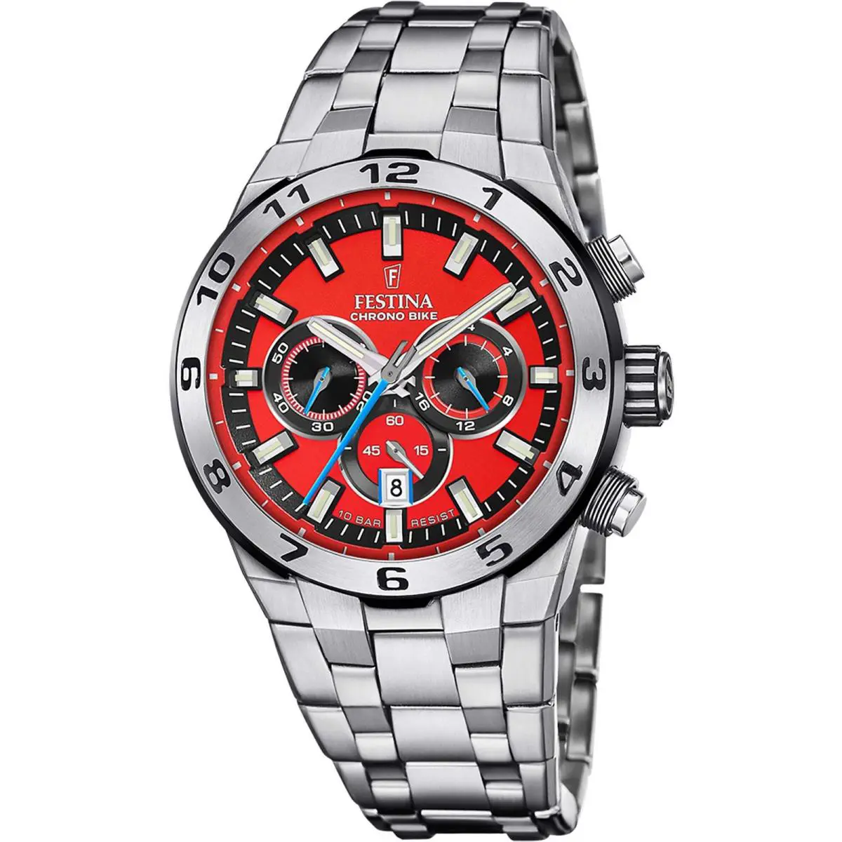 Chrono Bike Red / Stainless Steel Red Dial Wristwatch F20670-5 by Festina