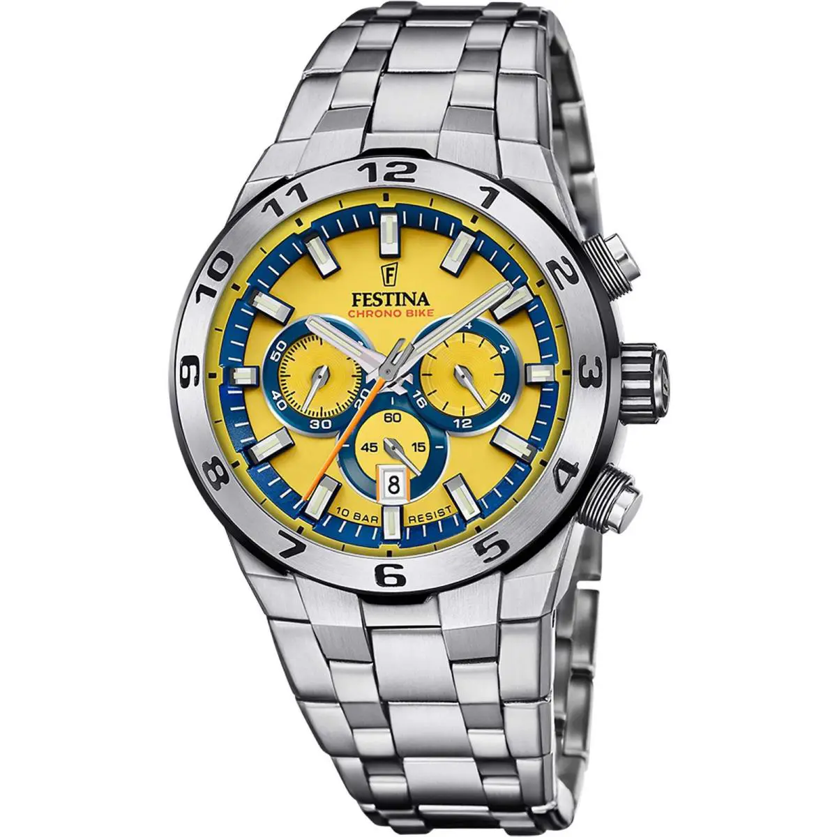 Chrono Bike Yellow / Stainless Steel Yellow Dial Wristwatch F20670-4 by Festina