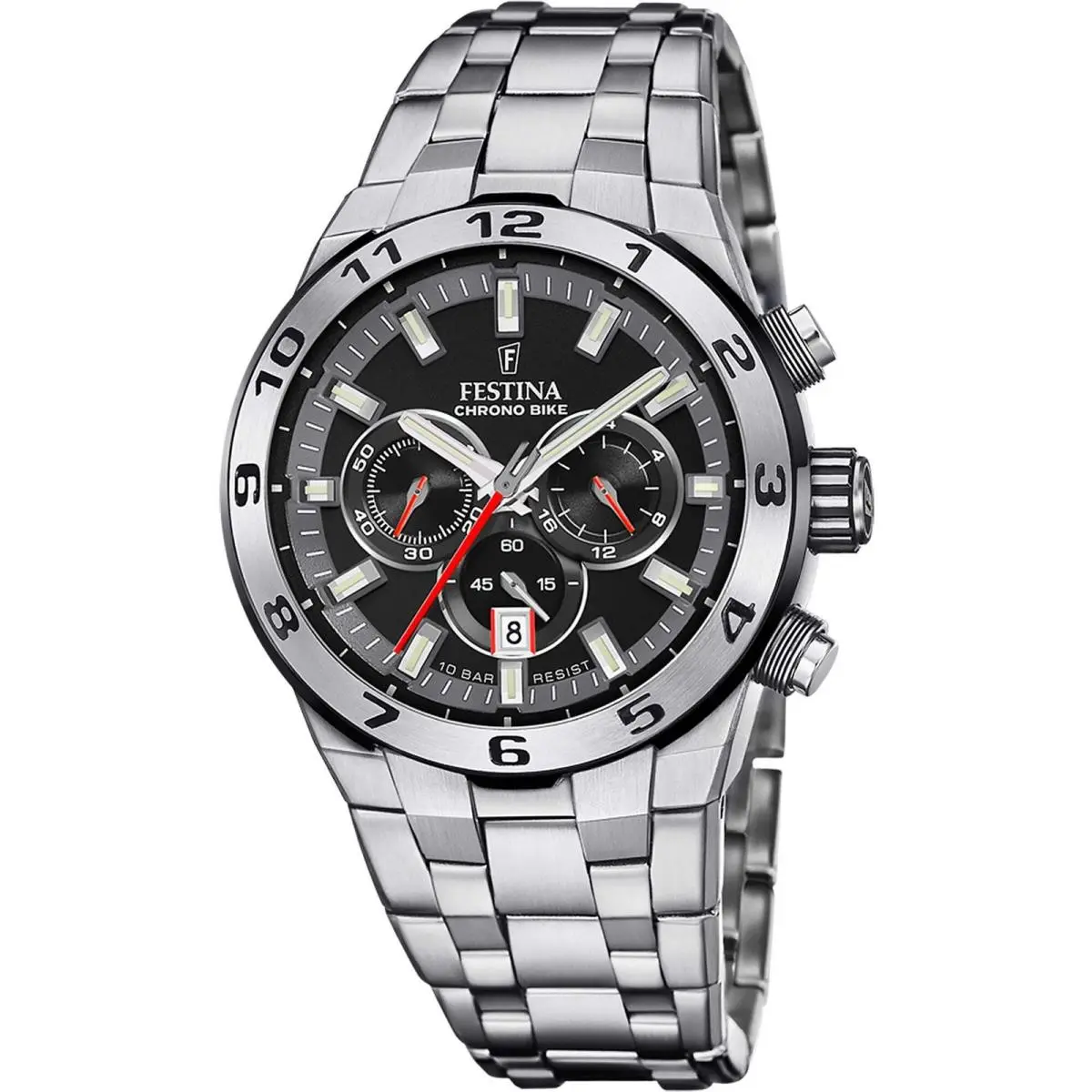 Chrono Bike Black / Stainless Steel Black Dial Wristwatch F20670-6 by Festina