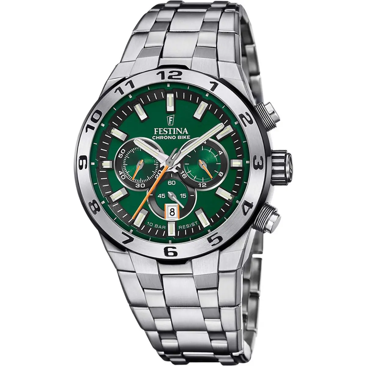 Chrono Bike Green / Stainless Steel Green Dial Wristwatch F20670-2 by Festina