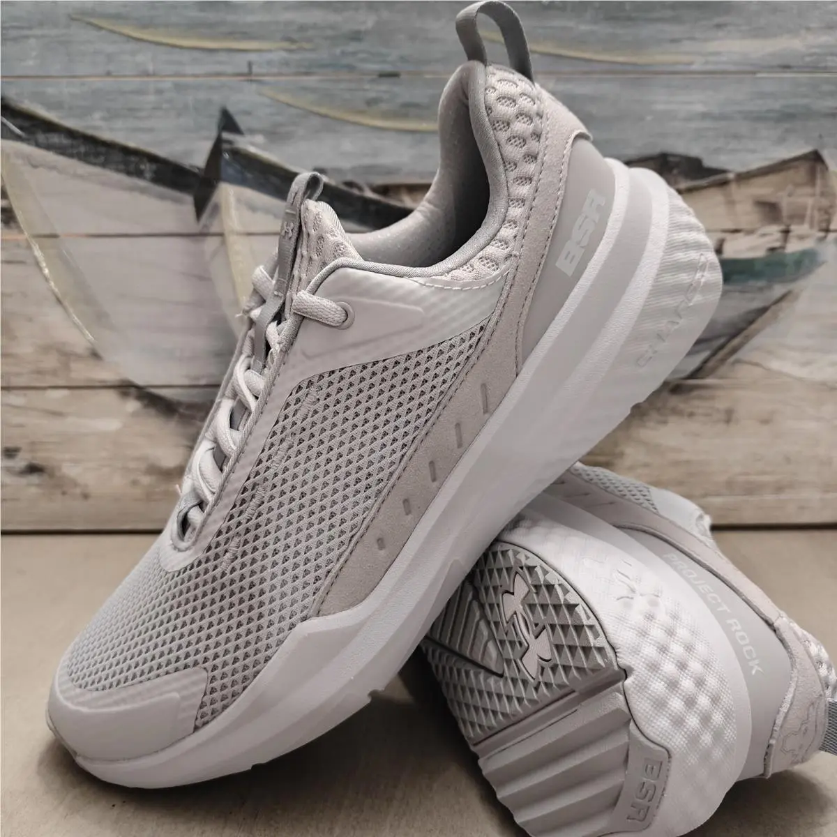 Under Armour Men`sproject Rock Bsr 5 Shoes Gray Sneakers Size 9 3028296 014 - Gray