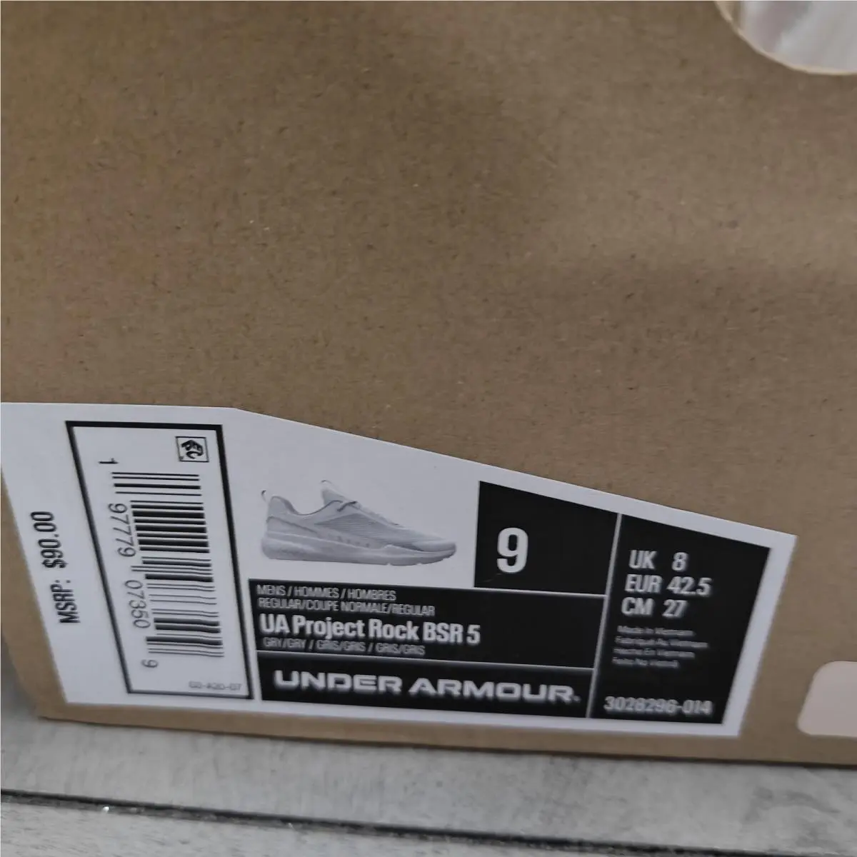 Under Armour shoes - Under Armour Project Rock BSR 5 - 3028296-014 - Gray (UPC: 197779073509) 9