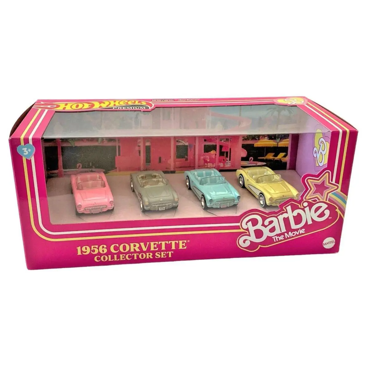 Hot Wheels Collectors Barbie The Movie Corvette 4-Pack 2023 Nrfb Collector