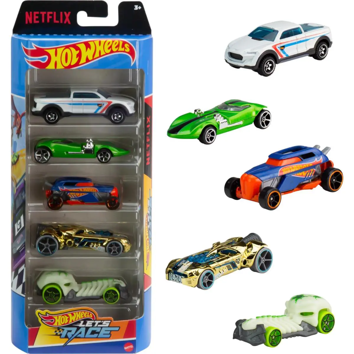 Hot Wheels Lets Race 5 Pack Multicolor 164 Scale Vehicle Set For Kids - Multicolor