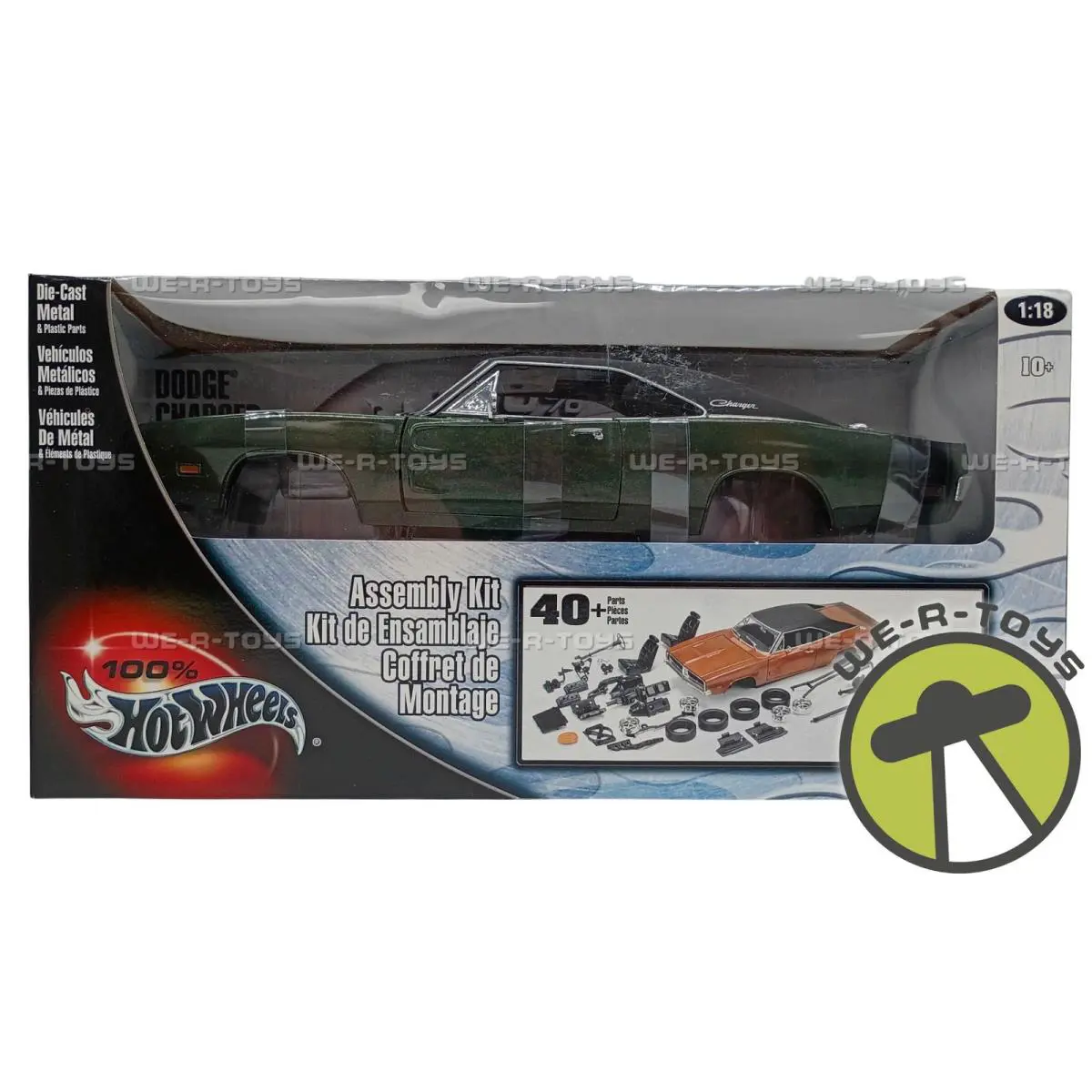 Hot Wheels Dodge Charger 1969 Green Vehicle Assembly Kit 2002 Mattel