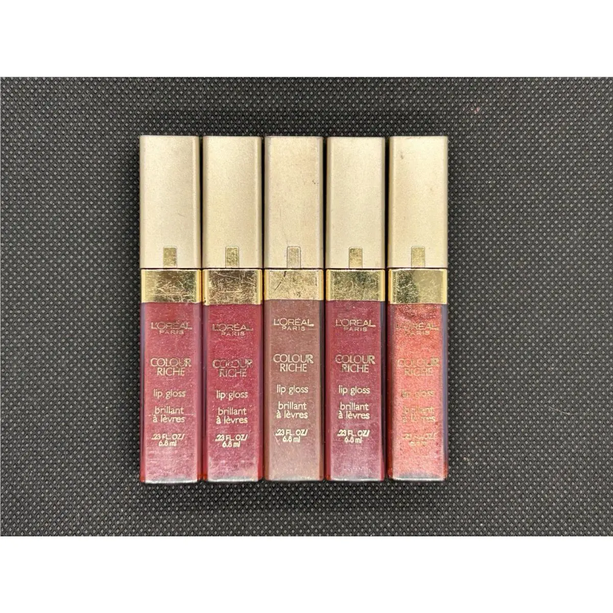Lot of 5 Loreal Colour Riche Lip Gloss. Rich Soft Wine and 3 Rich Plumb