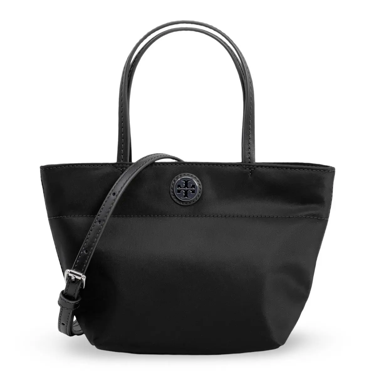 Women`s Small Nylon Top-zip Crossbody Bag 167913 Black - 167913 by Tory Burch