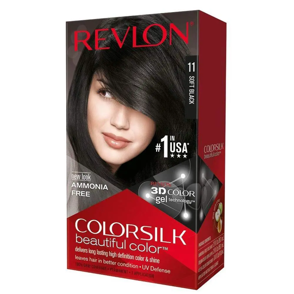 Revlon Hair Coloring Agent Soft Black 12 Count Multi Tonal Color Uv Defense