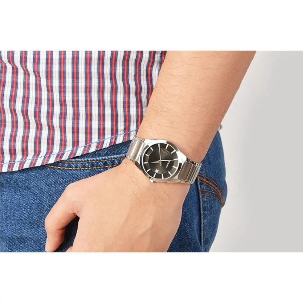 Bulova Classic Quartz Men`s Watch Silver-tone 96B149 Ship