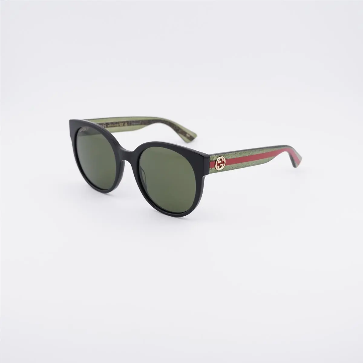 Gucci GG0035SN 002 Black with Green and Red/green 54-22-140 Sunglasses
