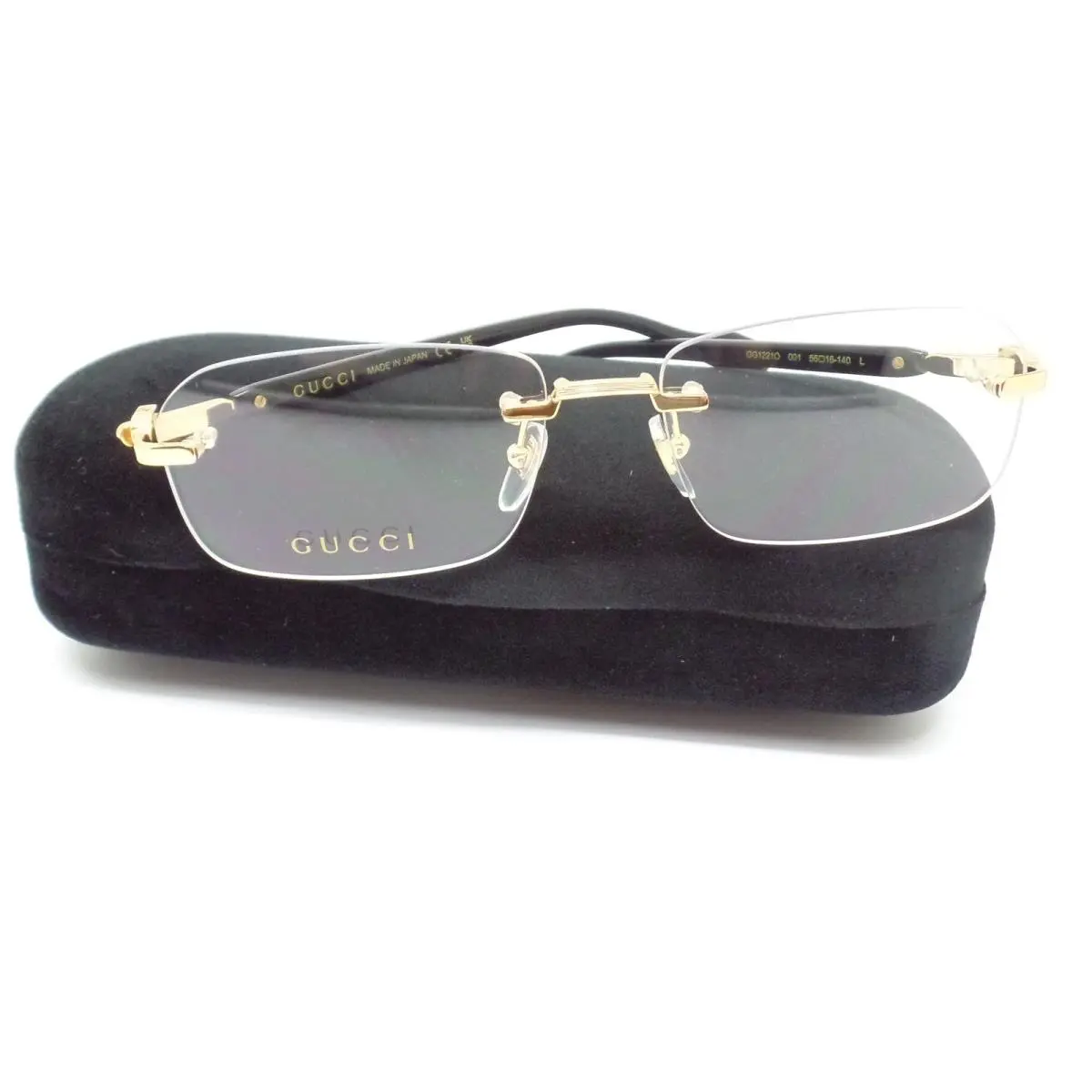 Gucci GG1221O 001 Gold 56mm RX Eyeglasses Frames