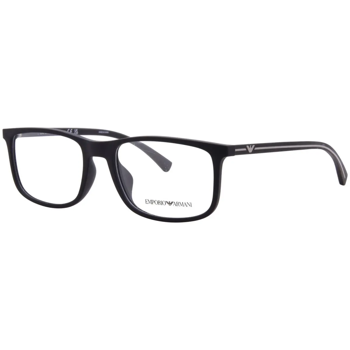 EA3135F 5063 Eyeglasses Frame Men`s Rubber Black Full Rim 55mm by Emporio Armani