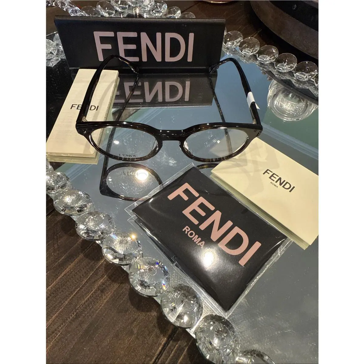 Fendi FE 50031I 052 Havana-gold Round Eyeglasses Frame 50-18