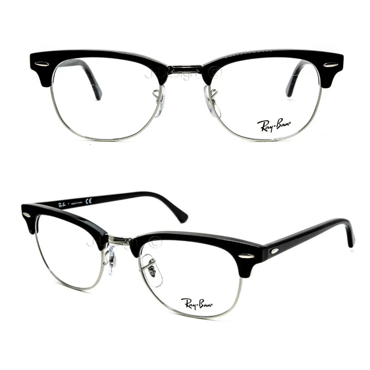 Ray Ban RB 5154 2000 Black Silver Size 51/21/140 Eyeglasses