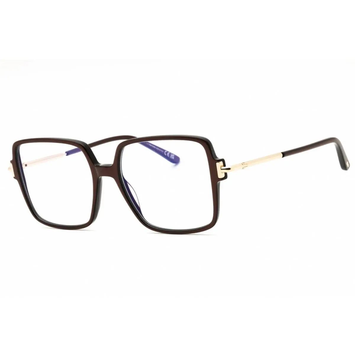 Women`s Eyeglasses Shiny Light Brown Acetate Square Frame FT5915-B 045 by Tom Ford