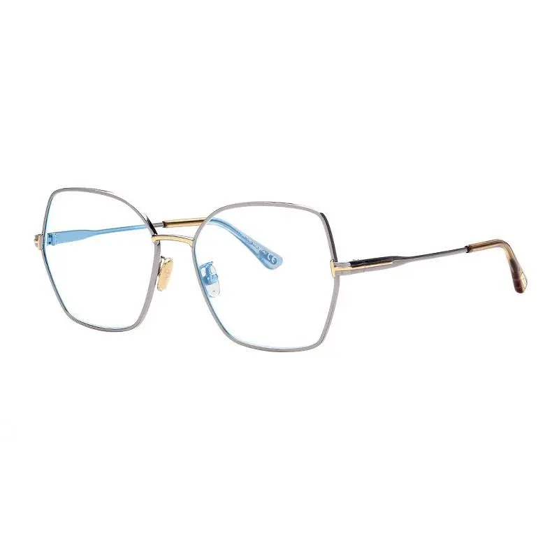 Tom Ford FT5876-B 014 Shiny Light Ruthenium 56mm Eyeglasses
