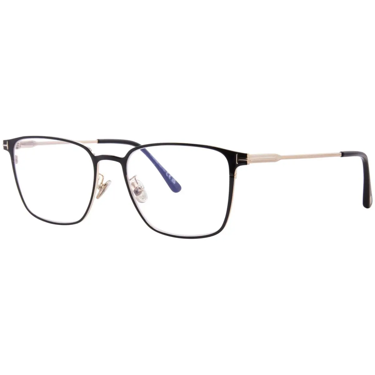 Tom Ford FT6055-DB 001 Eyeglasses Men`s Shiny Black Full Rim Square Shape 56mm