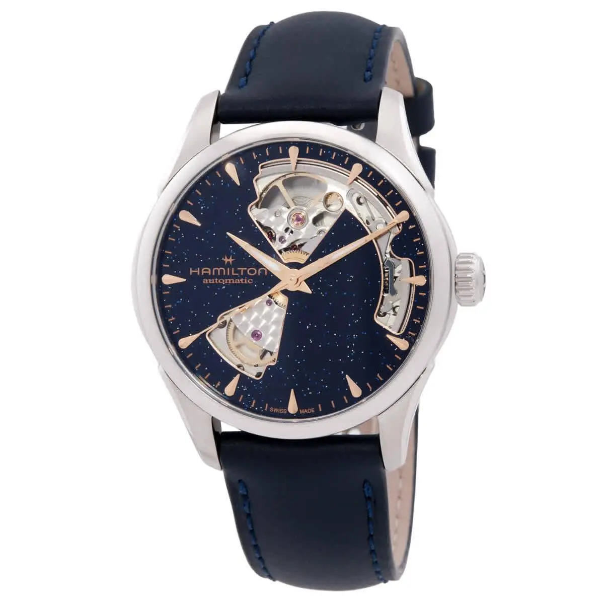 Jazzmaster Open Heart Automatic Blue Dial Watch H32215642 by Hamilton