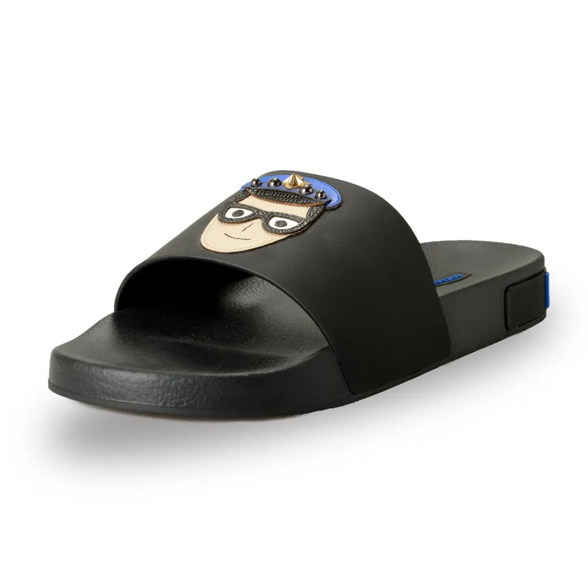 Dolce Gabbana Men`s Leather Logo Print Flip Flops Slides Shoes US 9 IT 42