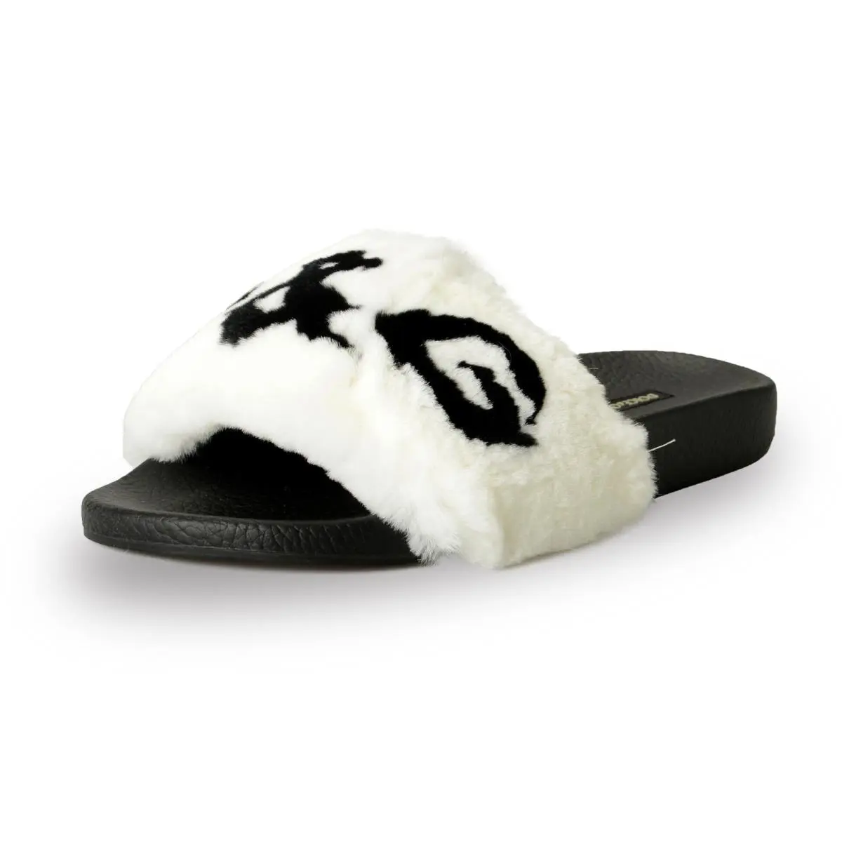 Dolce Gabbana Women`s Real Rabbit Fur Logo Print Flip Flops Shoes US 8 IT 38 by Dolce & Gabbana