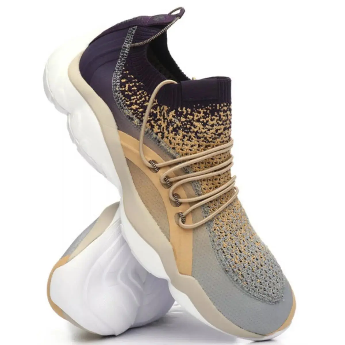 Reebok Dmx Fusion NR Men`s Beige/flint Grey/purple Ink CM9646 - Beige/Flint Grey/Purple Ink