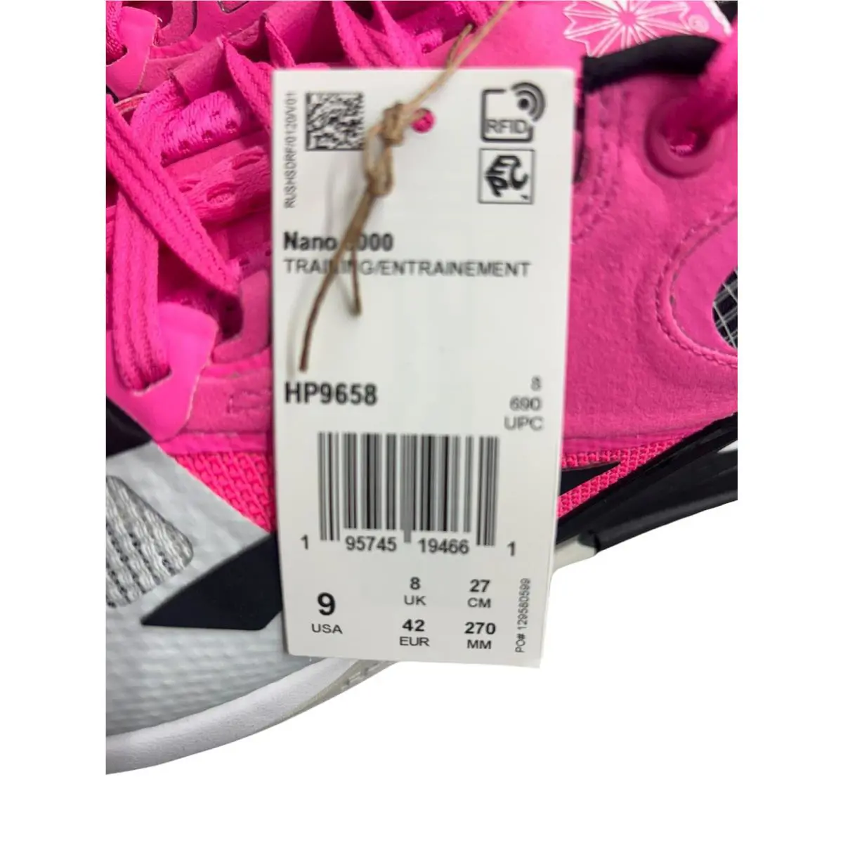 Reebok shoes - Nano 6000 - Nano - MDF60 - Pure Grey/Atomic Pink/Black (UPC: 195745194661) 12