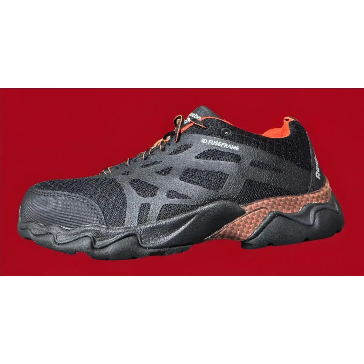 Reebok Beamer Men`s Seamless Athletic Work Shoe Black/red Boots RB1061 7.5 M