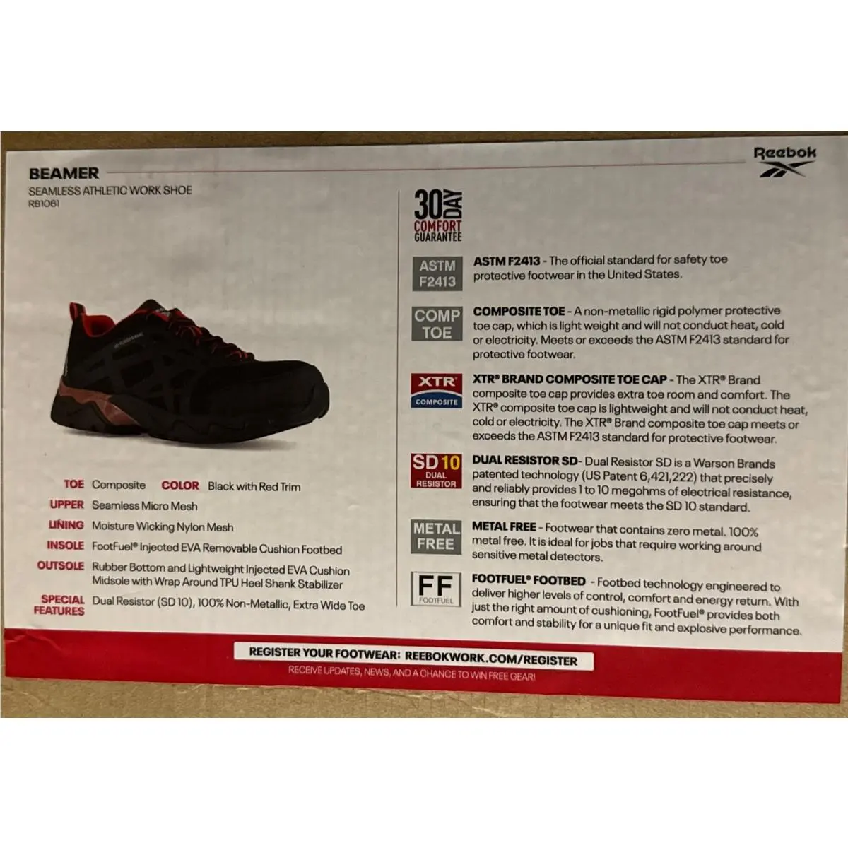 Reebok shoes - Beamer - Beamer - RB1061 - Black with Red Trim 1