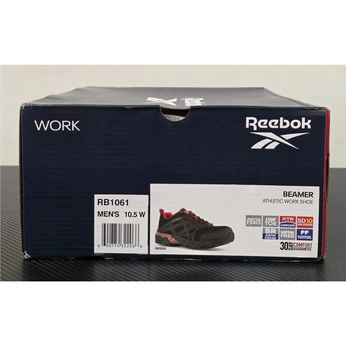 Reebok shoes - Beamer Oxford Comp Toe Athletic Work Shoes - RB1061 - Black (UPC: 690774322066) 11