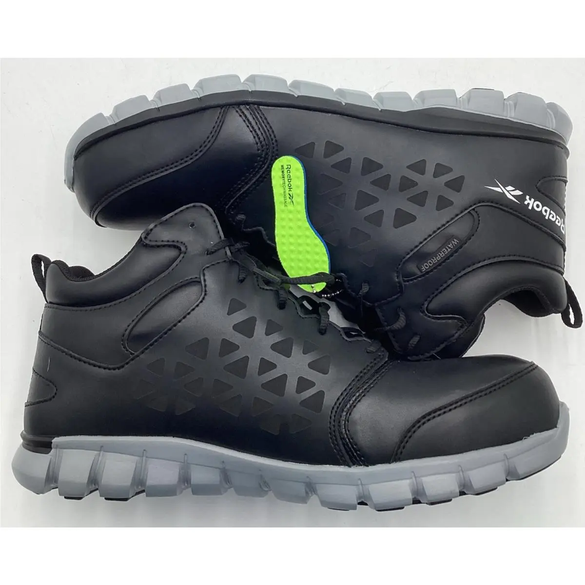 Reebok Men`s Sublite Athletic Mid Cut Comp Toe Work Shoes-black/grey-size 12 M