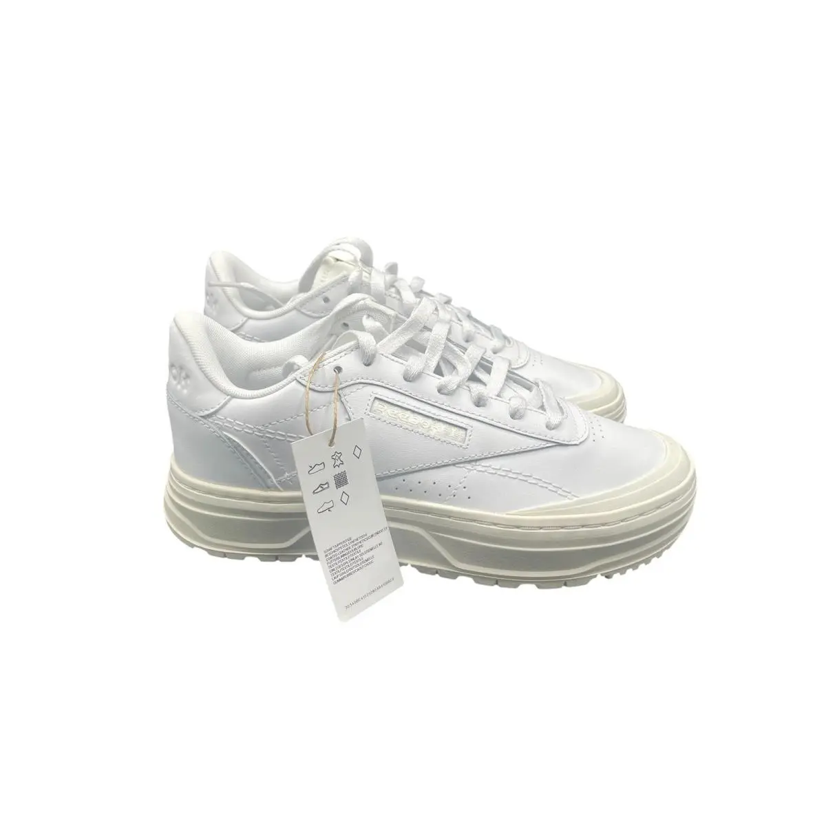 Reebok Women Sneaker Fashion Club C Double Geo H69140 Ftw White Chalk Size 8.5 M